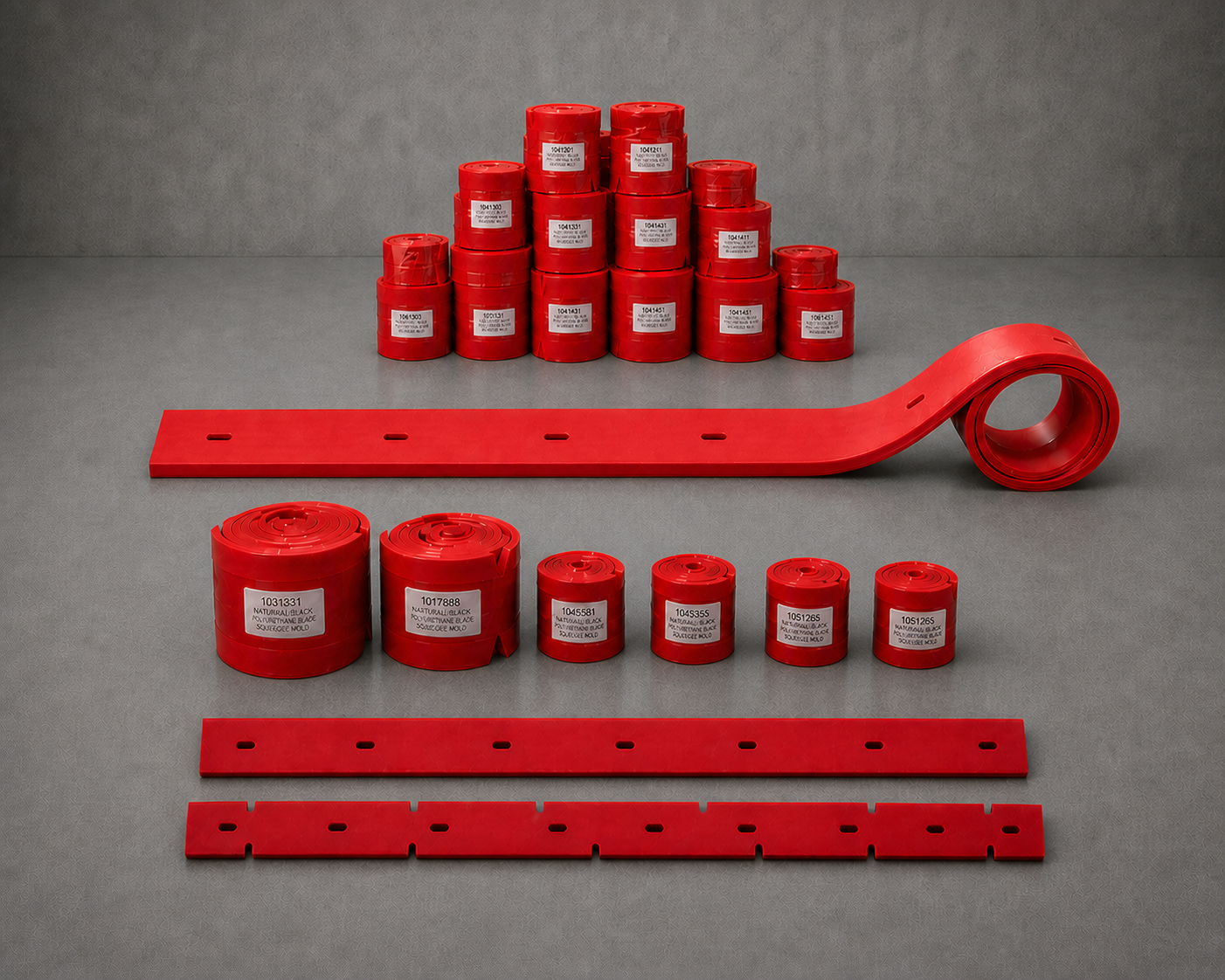 SKAMS premium natural red rubber aftermarket squeegee blades in multiple sizes and profiles