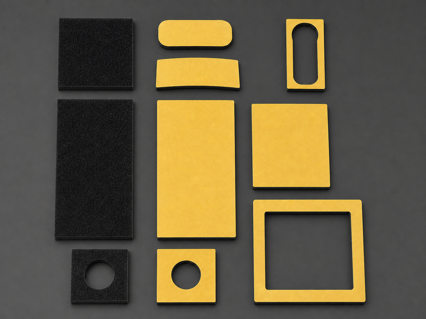 Precision die-cut foam, paper-backed components and specialised gasket shapes