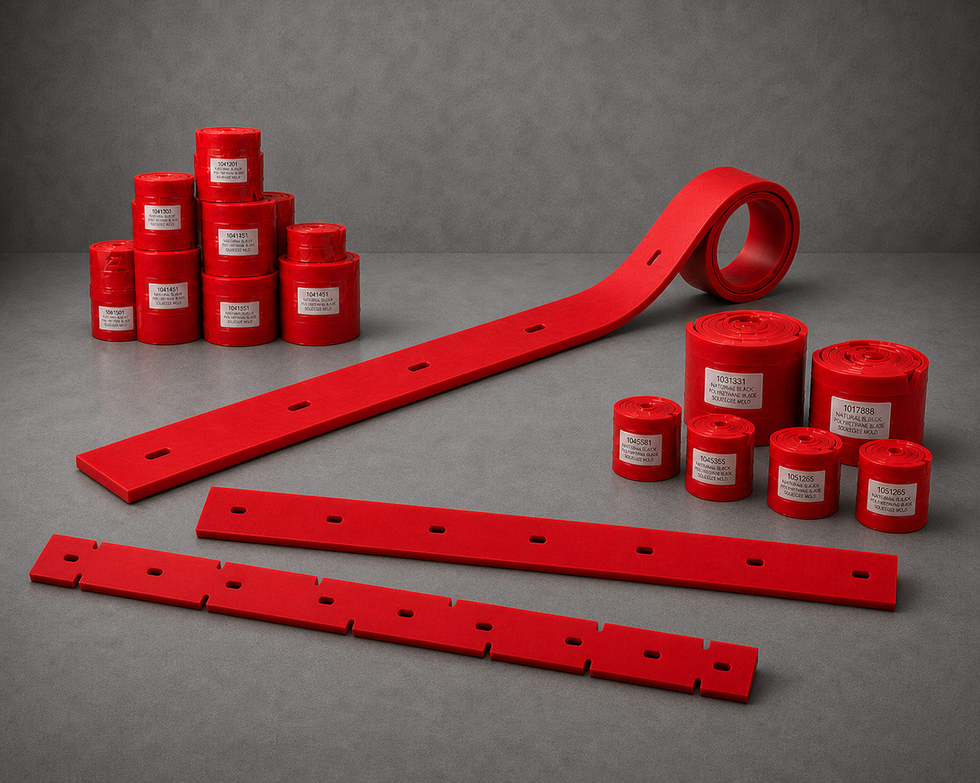SKAMS premium aftermarket squeegees arranged in a diagonal studio composition